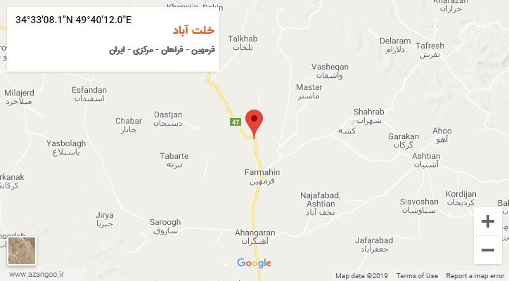 روستای خلت آباد بر روی نقشه