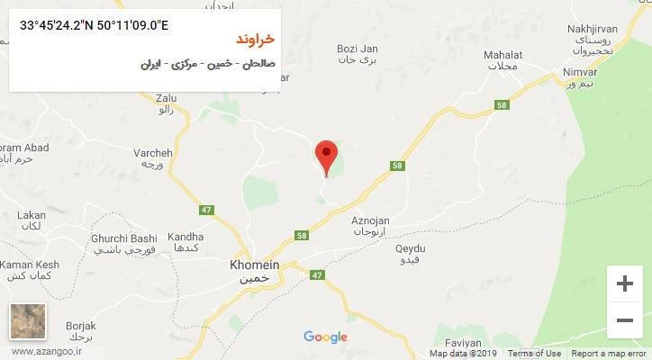 روستای خراوند بر روی نقشه