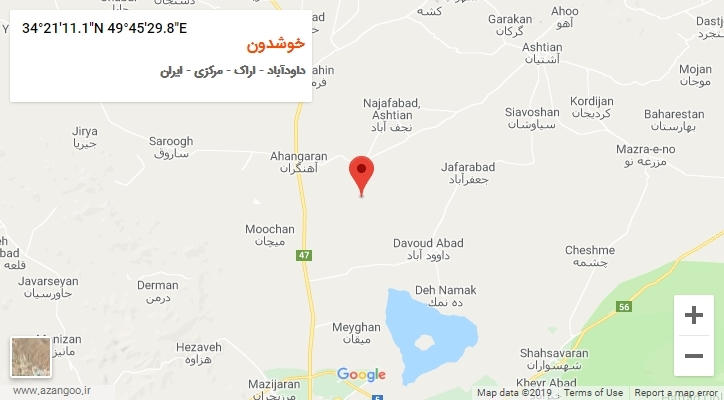 روستای خوشدون بر روی نقشه