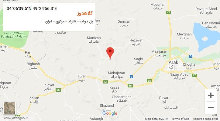 روستای کلاهدوز بر روی نقشه
