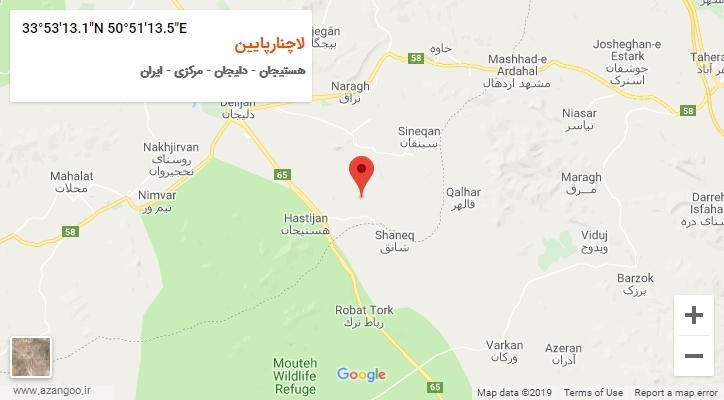 روستای لاچنارپایین بر روی نقشه