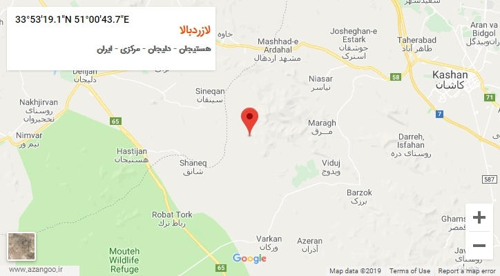 روستای لازردبالا بر روی نقشه