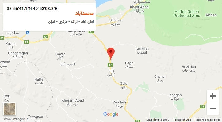 روستای محمدآباد بر روی نقشه