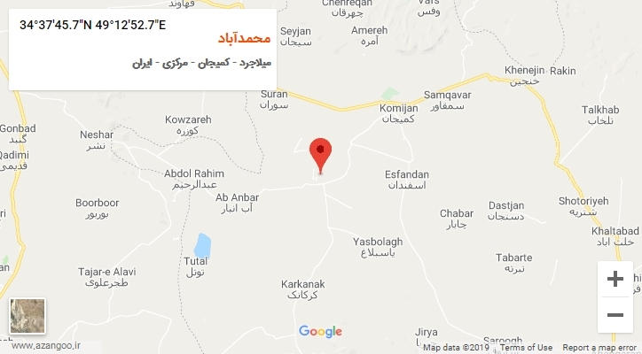 روستای محمدآباد بر روی نقشه