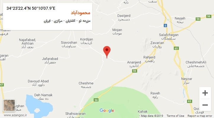 روستای محمودآباد بر روی نقشه
