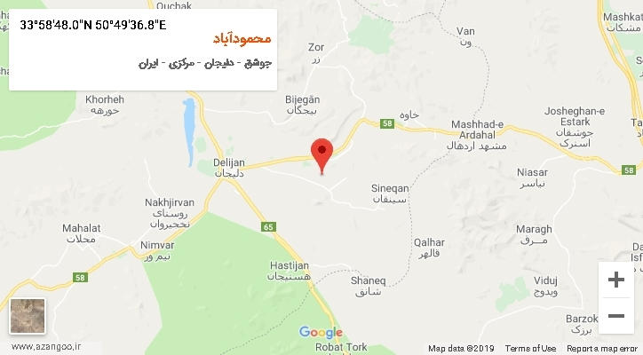 روستای محمودآباد بر روی نقشه