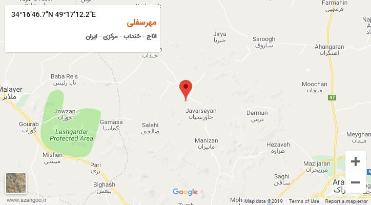 روستای مهرسفلی بر روی نقشه