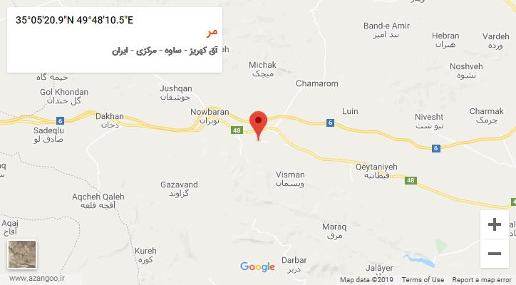روستای مر بر روی نقشه