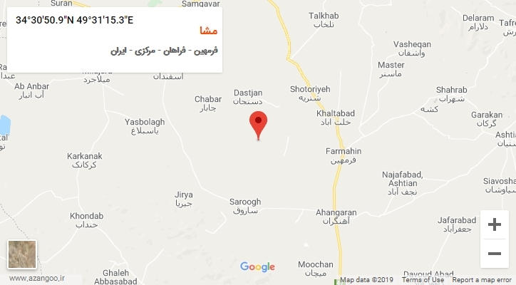 روستای مشا بر روی نقشه