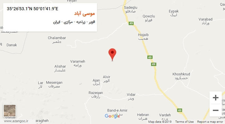 روستای موسی آباد بر روی نقشه