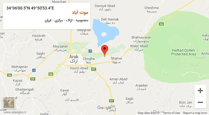 روستای موت آباد بر روی نقشه