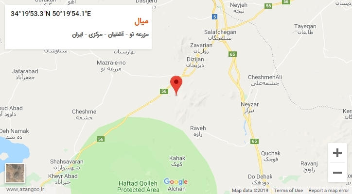 روستای میال بر روی نقشه