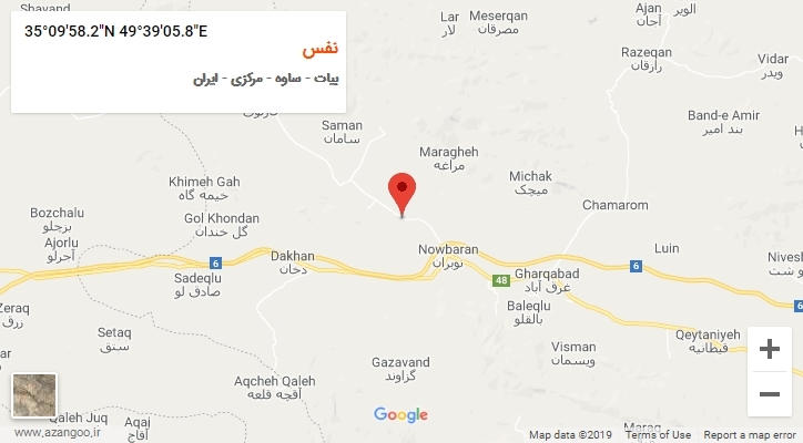 روستای نفس بر روی نقشه