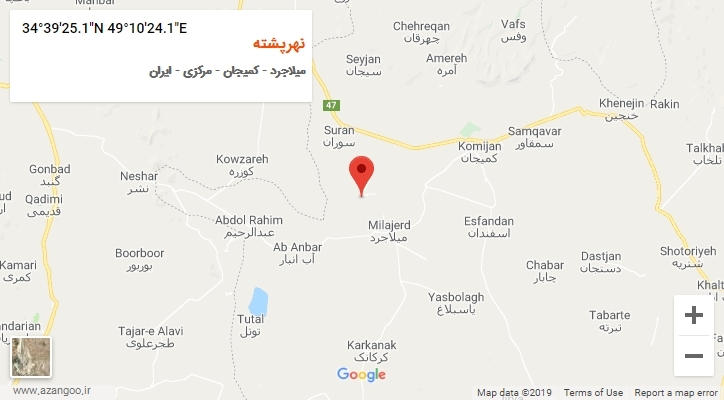 روستای نهرپشته بر روی نقشه