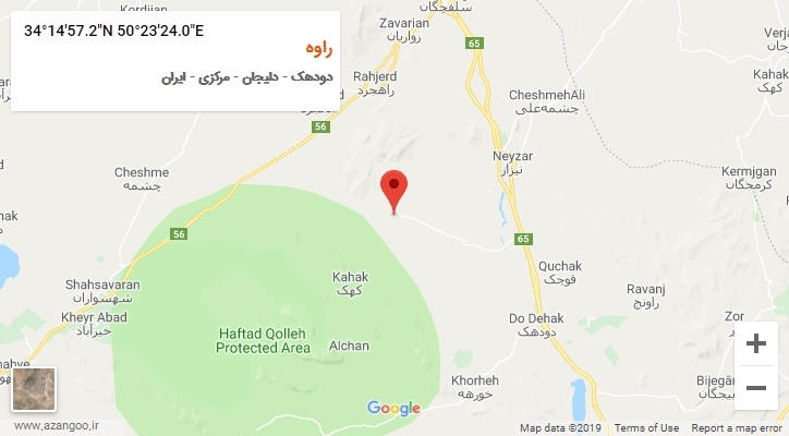 روستای راوه بر روی نقشه