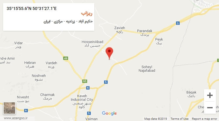 روستای ریزاب بر روی نقشه