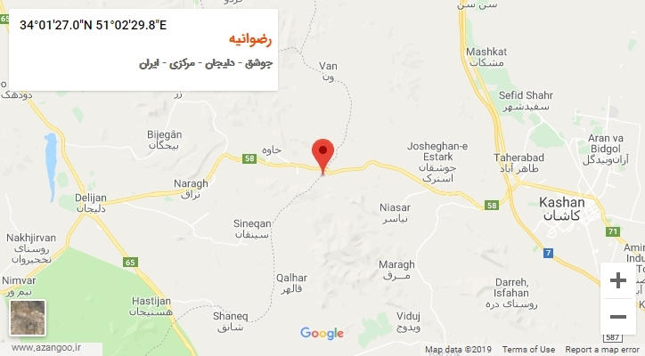 روستای رضوانیه بر روی نقشه