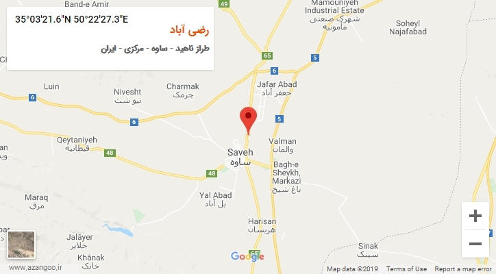 روستای رضی آباد بر روی نقشه