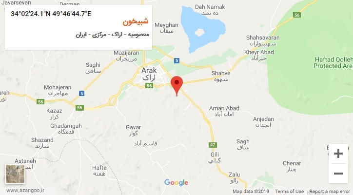 روستای شبیخون بر روی نقشه