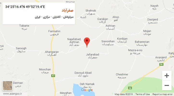 روستای صفرآباد بر روی نقشه