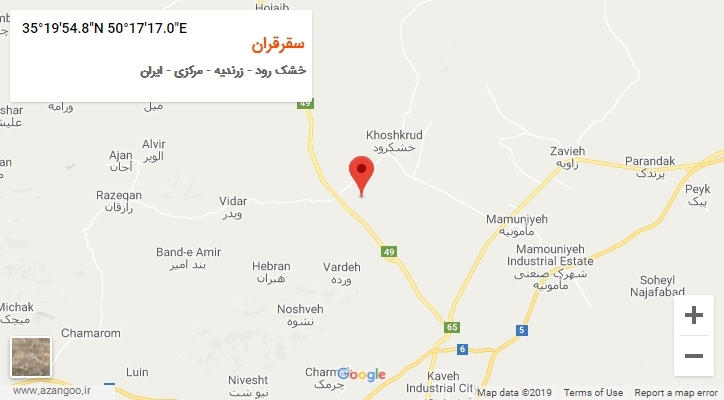 روستای سقرقران بر روی نقشه