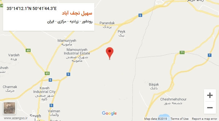 روستای سهیل نجف آباد بر روی نقشه