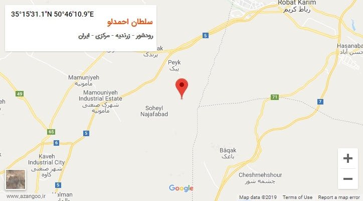 روستای سلطان احمدلو بر روی نقشه