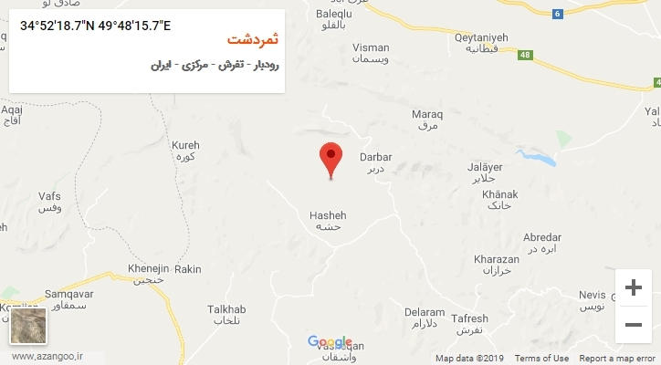روستای ثمردشت بر روی نقشه