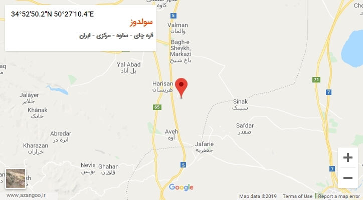 روستای سولدوز بر روی نقشه
