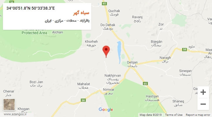 روستای سیاه گهر بر روی نقشه