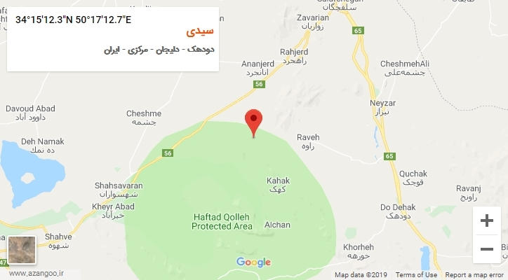 روستای سیدی بر روی نقشه