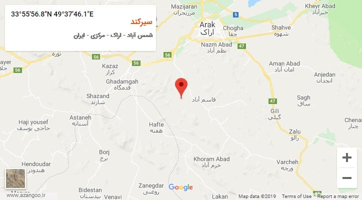 روستای سیرکند بر روی نقشه