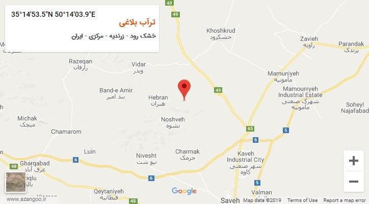 روستای ترآب بلاغی بر روی نقشه