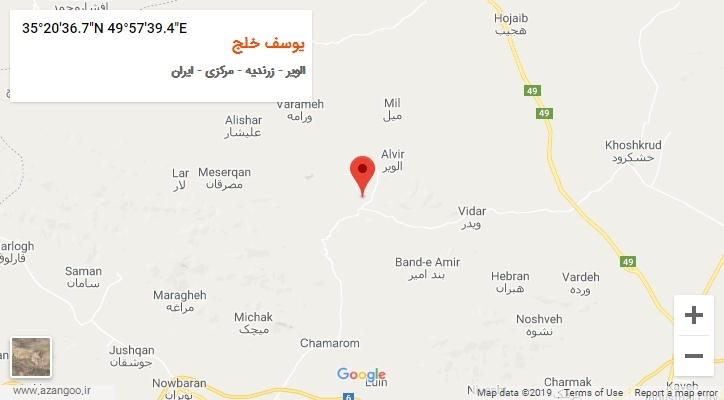 روستای یوسف خلج بر روی نقشه