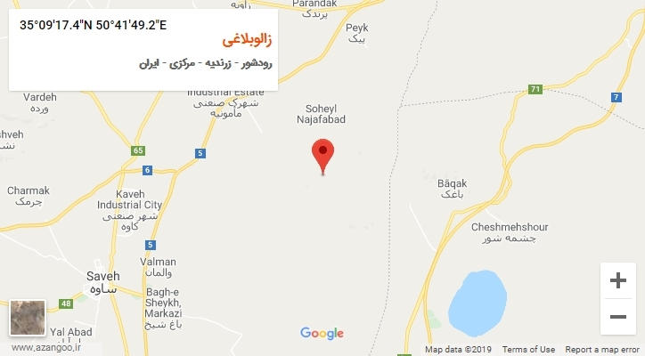 روستای زالوبلاغی بر روی نقشه