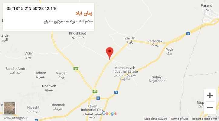 روستای زمان آباد بر روی نقشه