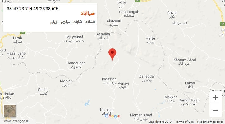 روستای ضیاآباد بر روی نقشه