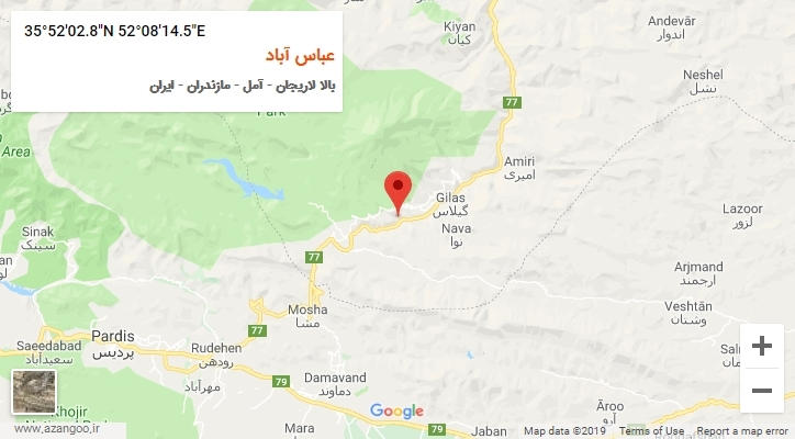روستای عباس آباد بر روی نقشه
