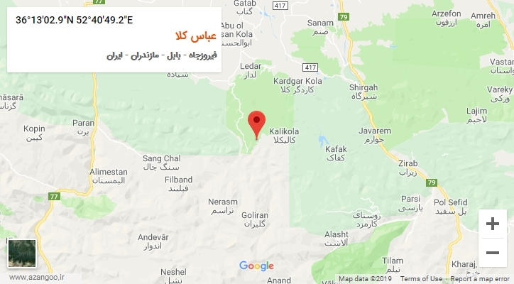 روستای عباس کلا بر روی نقشه