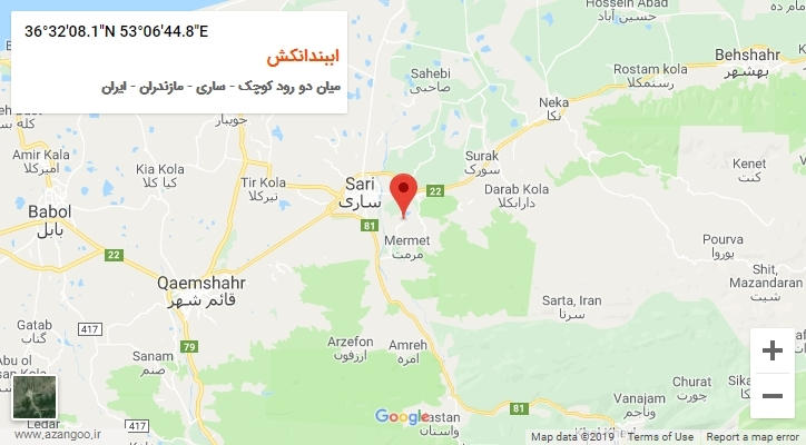 روستای اببندانکش بر روی نقشه