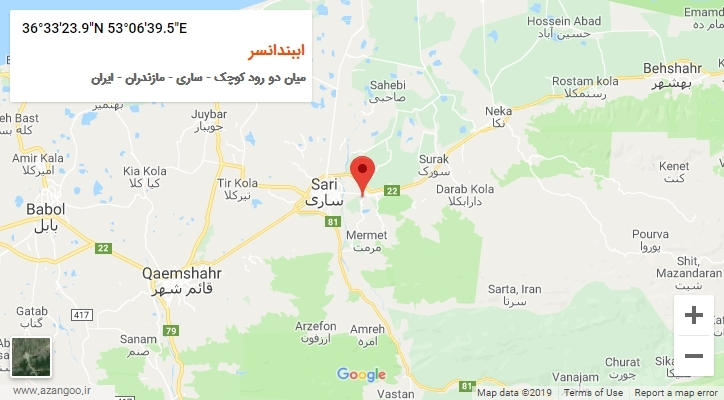 روستای اببندانسر بر روی نقشه