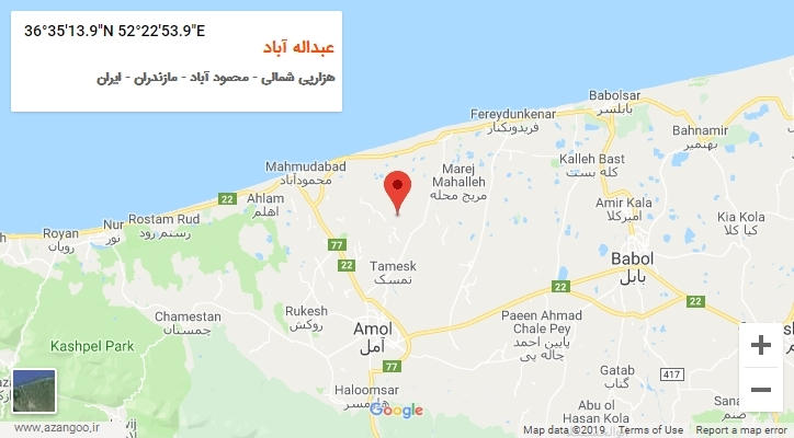 روستای عبداله آباد بر روی نقشه