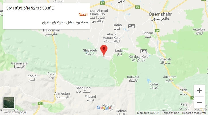 روستای ادملا بر روی نقشه