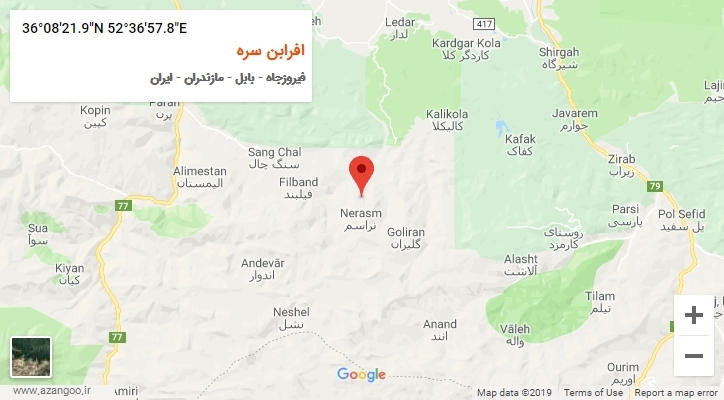 روستای افرابن سره بر روی نقشه