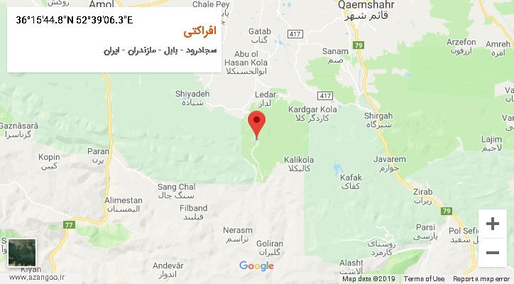 روستای افراکتی بر روی نقشه