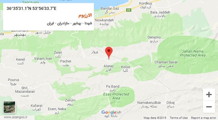 روستای الارزبوم بر روی نقشه