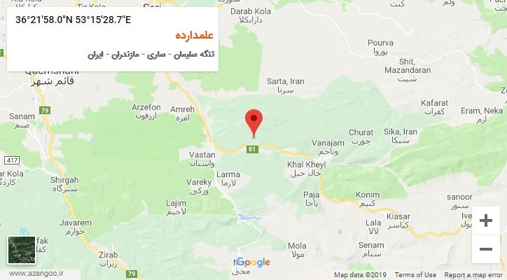 روستای علمدارده بر روی نقشه