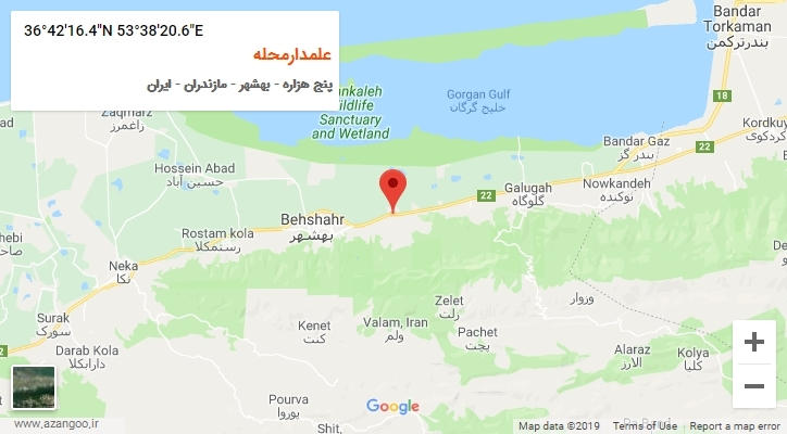 روستای علمدارمحله بر روی نقشه
