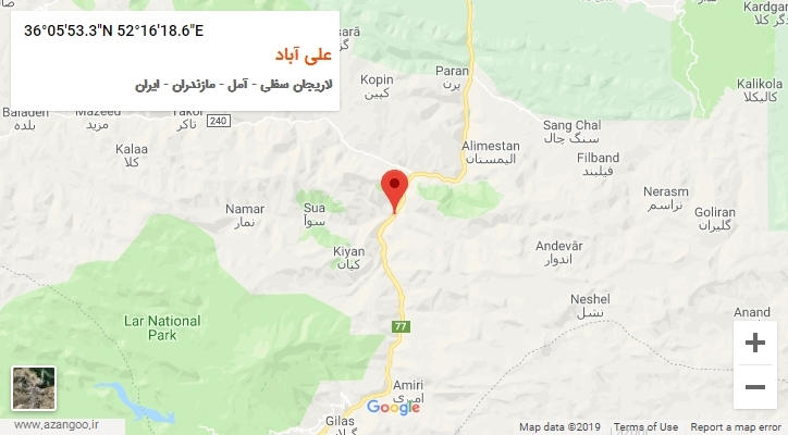روستای علی آباد بر روی نقشه