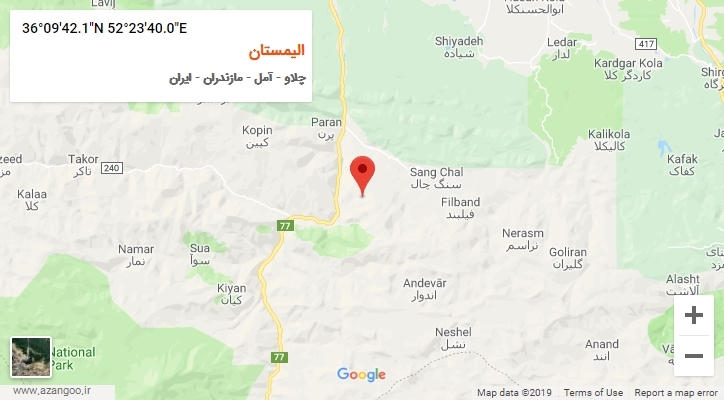 روستای الیمستان بر روی نقشه
